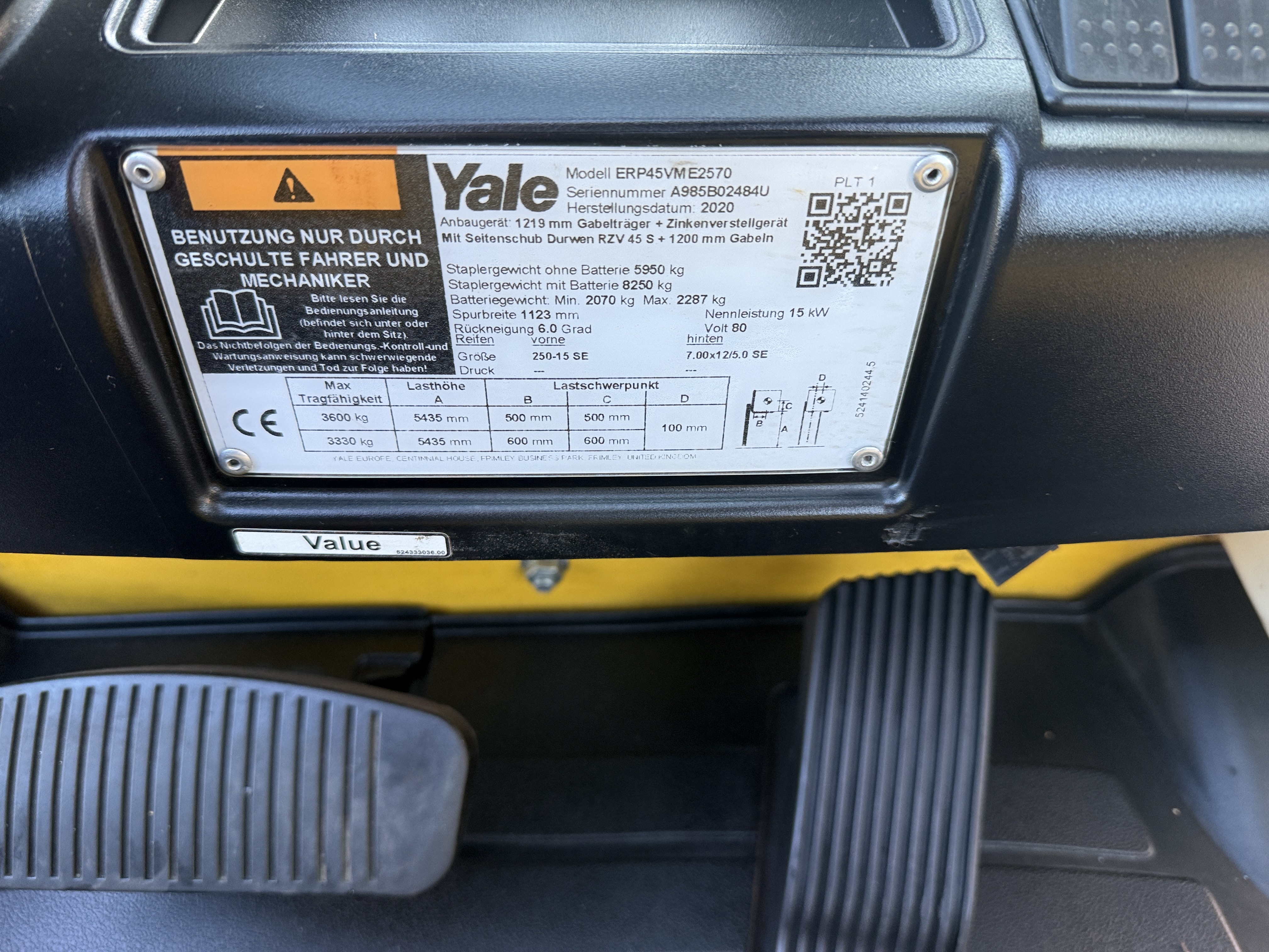 Yale ERP45VM Elektro 4 Rad-Stapler – Nr. G008226 – Bild 8