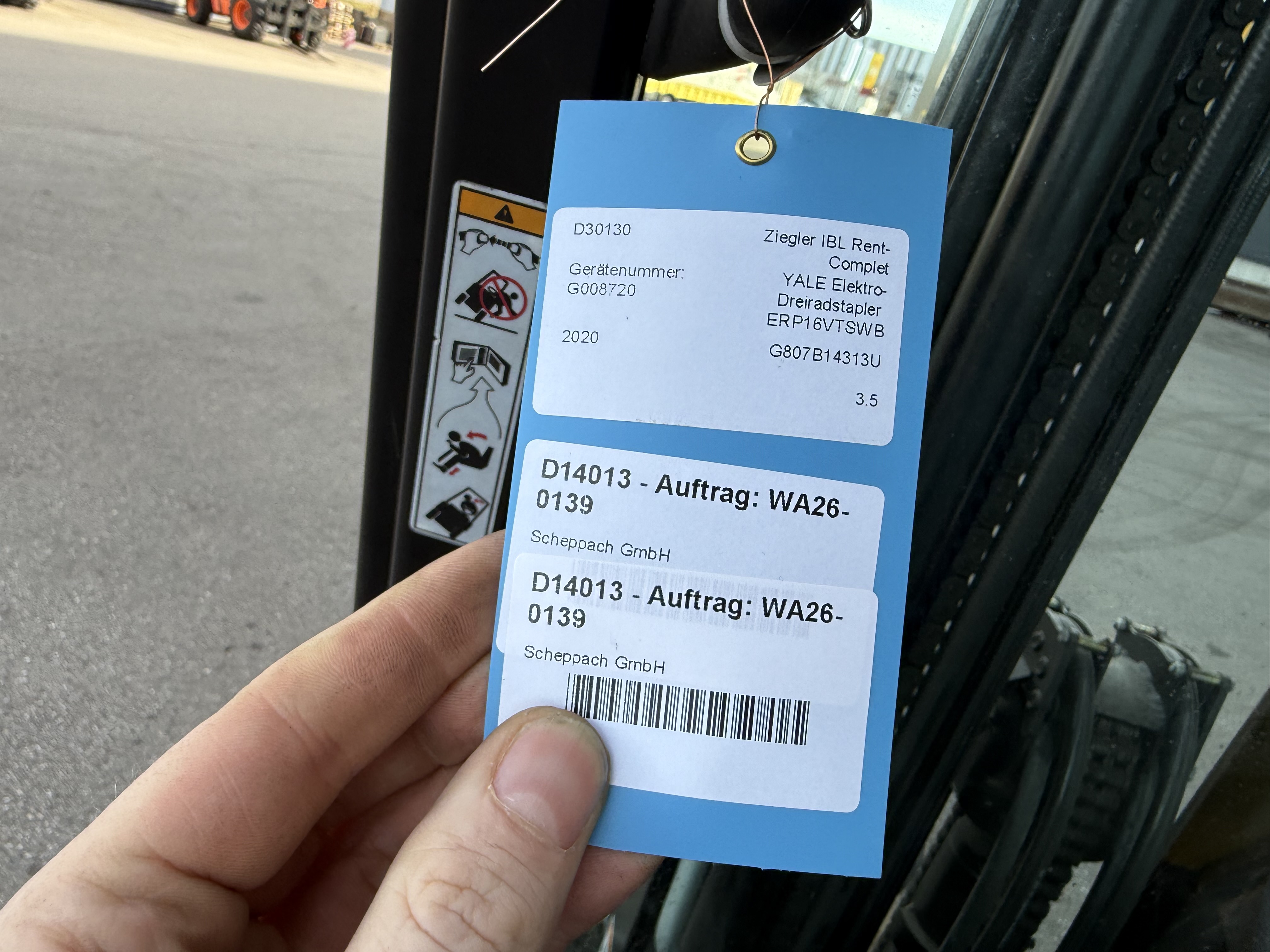 Yale ERP16VTSWB Elektro 3 Rad-Stapler – Nr. G008720 – Bild 8