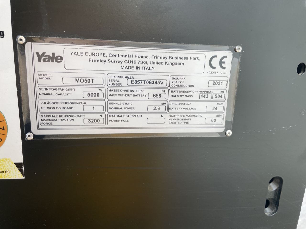 Yale MO50T Schlepper – Nr. G008934 – Bild 4