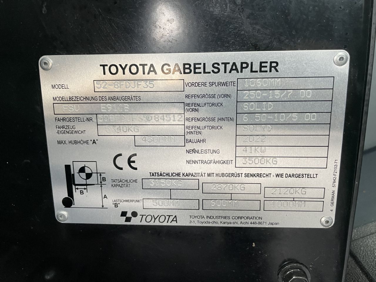 Toyota 8FDJF35 Dieselstapler – Nr. G012118 – Bild 6
